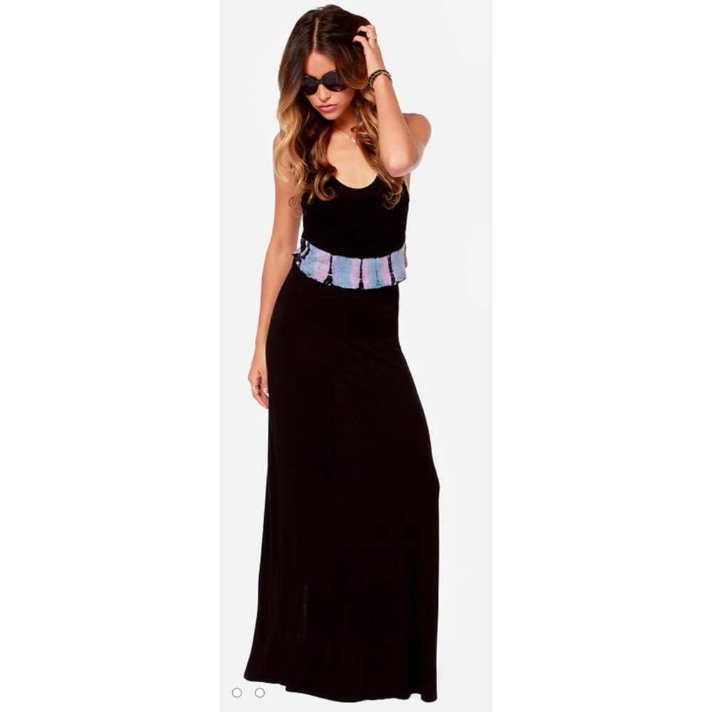 Volcom tie dye black maxi dress